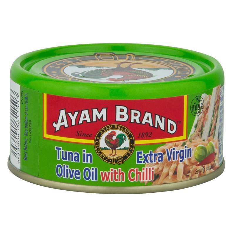 马来西亚馆 雄鸡标/AYAM BRAND 辣椒特级初榨橄榄油浸金枪鱼罐头 150g*1罐