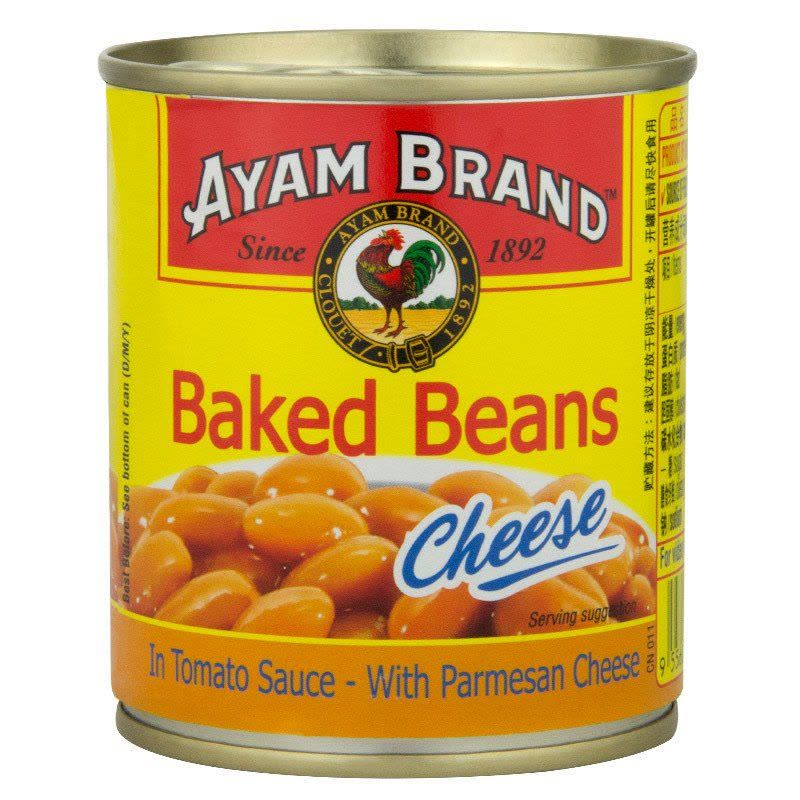 马来西亚馆 雄鸡标/AYAM BRAND 番茄汁焗豆（乳酪味）罐头 230g*1罐图片