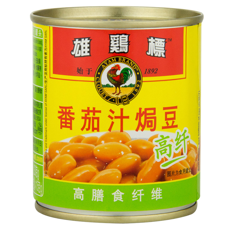 马来西亚馆 雄鸡标/AYAM BRAND 番茄汁焗豆（高纤）罐头 230g*1罐