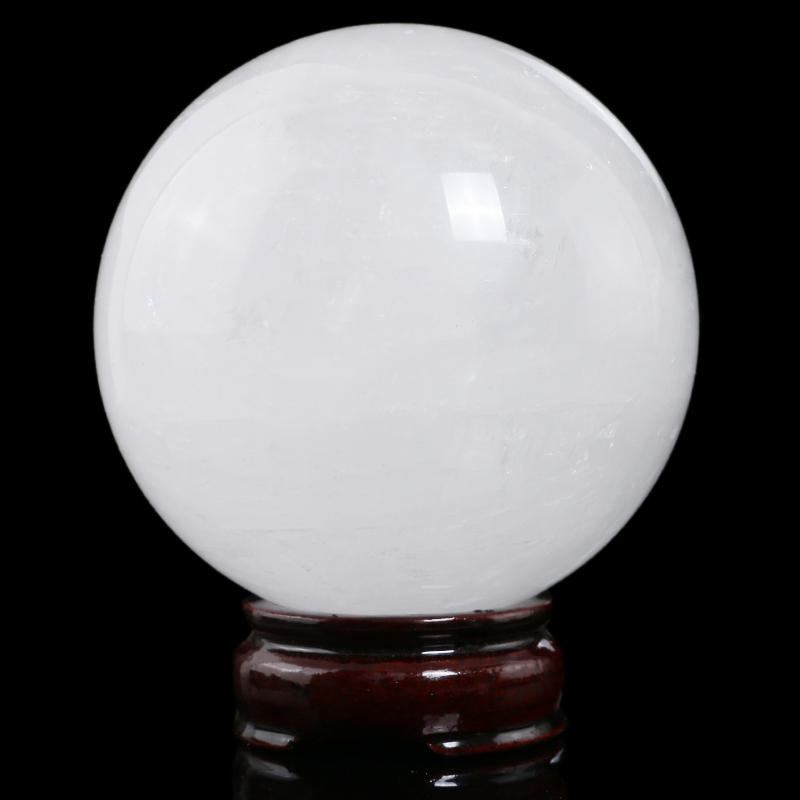集祥阁天然原矿石打磨白色球俗称水晶球有求必应冰州石办公家居风水