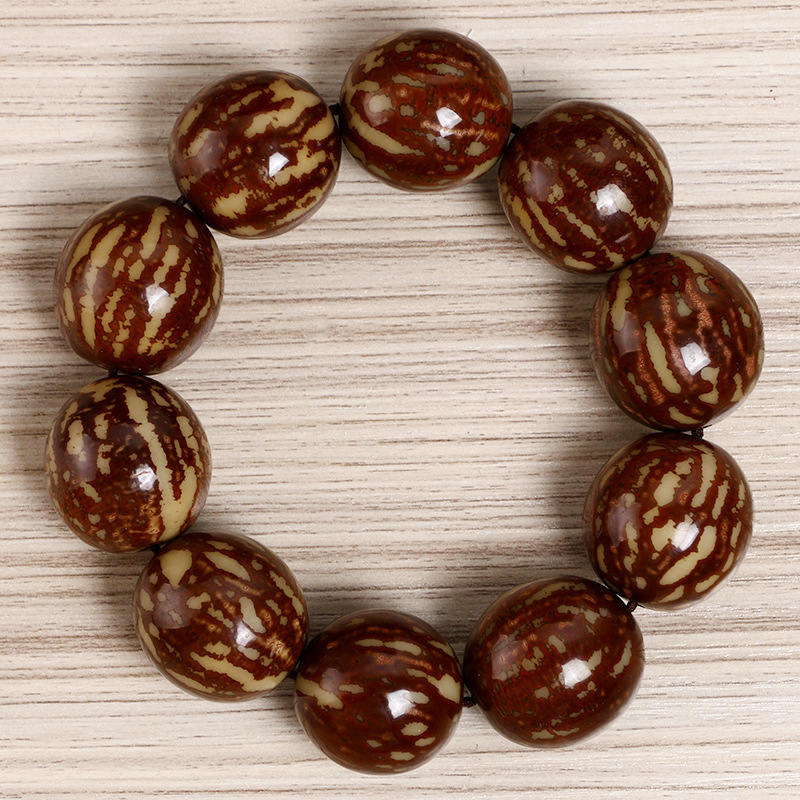 大籽白菩提花菩提根手串虎斑纹菩提佛珠