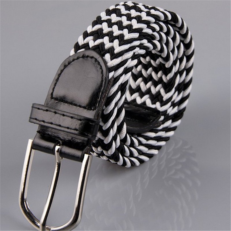 2016新款 大红色腰带无孔防过敏松紧弹力P带皮带男女士编织男式腰带弹力 学生青少年百搭皮带