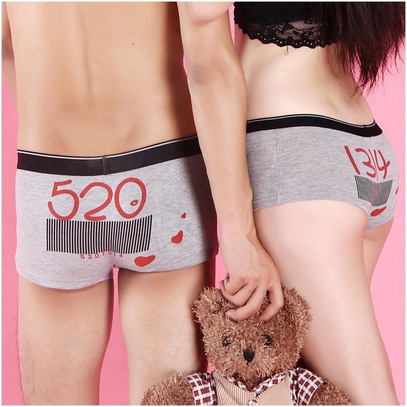 丹杰仕一件代发　爱情条码5201314个性可爱性感纯棉情侣内裤套装批发118小咖秀百搭潮V56HY