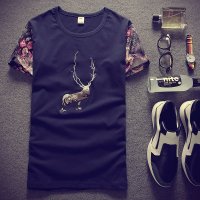 丹杰仕星座303-T90*53%棉 6%氨纶 41%聚酯纤维 新款刺绣印花T恤四色P20小咖秀百搭潮