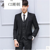 青年一套装西服男休闲小西服套装春秋结婚新郎礼服伴郎西装修身款韩版件套西服