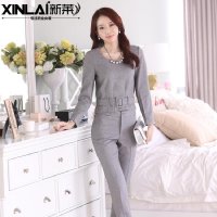 2015职业装女套装西装影楼酒店工作服美容师上衣韩版气质二件套