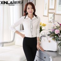 2015白衬衫女长袖春秋款白衬衣女士工装工作服韩版修身ol女装正装