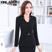 新莱秋冬韩版气质职业装女装修身工装套裙餐厅酒店前台工作服西服