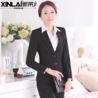 职业装女装长袖秋冬韩版商务时尚套装西装工作服前台面试气质正装