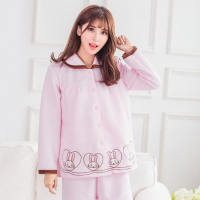 [买就送月子鞋]绵孕儿 2016秋冬新款孕妇夹层空气棉睡衣家居服哺乳套装 可外出月子服哺乳衣