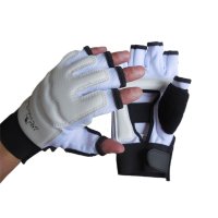 Ruaisen世界WTF认证比赛拳套 跆拳道半指护手 空手道格斗薄手套 白色 XXL