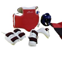 高档跆拳道护具五件套 跆拳道护具5件套 护具送护具包一个