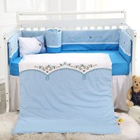 龙之涵 宝宝床品九件套 全棉婴儿床品套件春秋季 高档绣花冬款