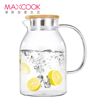 美厨(maxcook)玻璃冷水壶 玻璃杯大容量耐热 花茶果汁杯热饮家用玻璃凉水壶1700ml MCH049