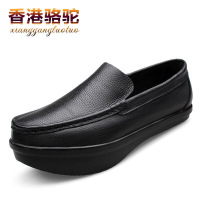 香港骆驼 专利产品负跟鞋男腰椎矫正鞋驼背K型前高后低头层牛皮大码皮鞋男夏季透气倒走皮...