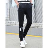 香港骆驼男装2017春季新款条纹学生小脚裤韩版潮流系带运动休闲长裤男 DM601