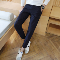 香港骆驼男装2017春季新款休闲裤男韩版青年小脚修身显瘦纯色束脚简约时尚潮流学生裤