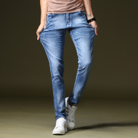 香港骆驼男装2017春秋季新款牛仔裤男韩版弹力修身时尚简约水洗长裤休闲裤子DM1663
