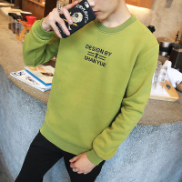 香港骆驼男装2017春夏新款卫衣男韩版圆领纯色字母修身时尚潮流青年休闲打底衫长袖T恤