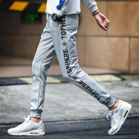 香港骆驼男装2017年春季新款休闲裤男小脚九分裤韩版修身显瘦束脚裤字母运动男裤学生裤子