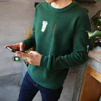 香港骆驼男装2017春季新款卫衣男圆领长袖T恤纯色青年学生韩版修身时尚打底衫KXPY20