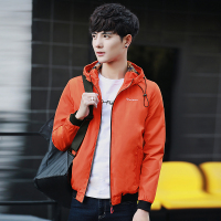 香港骆驼男装2017春秋新款男士外套男短款连帽韩版潮流印花百搭学生休闲夹克GT6001