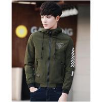香港骆驼男装男2017春季男外套青少年立领皮外套青年修身夹克男GT6015