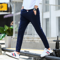 香港骆驼2017年春款男士松紧腰系带小脚长裤韩版潮修身JQN801