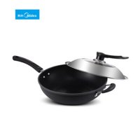 Midea美的 CL32K3不粘锅无油烟平底锅带盖长柄加厚复底高档炒菜锅具