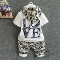 2016新款童装夏装韩版男童男宝宝婴儿童衣服短袖套装0-1-2-3-4岁