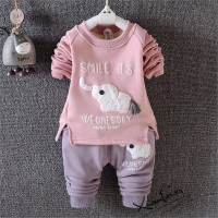 包包小象 女童套装秋冬新款童装2016女宝宝冬装加绒加厚0-1-2-3岁两件套潮