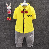 包包小象 男宝宝秋装0-1岁2-3岁半婴儿童装长袖套装男童衬衫套装女童春秋潮