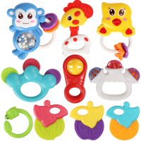 婴儿玩具 摇玲 0-1岁宝宝玩具牙胶套装新生儿益智早教幼儿手摇铃 [带咬胶]摇铃10件套装