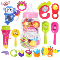 宝宝拍拍鼓套装新生儿手摇铃安抚玩具小鼓奶瓶摇铃婴儿玩具0-1岁