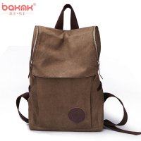 芭卡玛卡BAKMK 男女韩版双肩背包 学生书包 男士休闲 英伦复古帆布女MLF1013