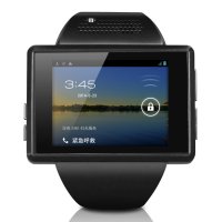 宝德龙PaulOne安卓智能手表WIFI无线上网 跑步计步器腕表 免提通话手表手机A004 黑色