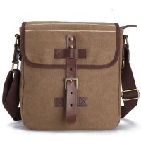 芭卡玛卡BAKMK 时尚韩版商务男包ipad休闲帆布包配皮 单肩包复古斜挎包MLF1069