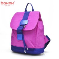 BAKMK芭卡玛卡 韩版时尚防水尼龙布包包休闲女式撞色双肩包学院风书包-2068