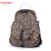 芭卡玛卡BAKMK 新款多功能帆布包 韩版潮酷女包 斜跨包双肩包学院风书包955