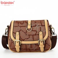 BAKMK芭卡玛卡 女士复古帆布包韩版时尚斜挎包学院风腰包小包多隔层女包1047