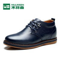 木林森冬季新款英伦商务休闲鞋隐形内增高休闲鞋潮流真皮男鞋21536863