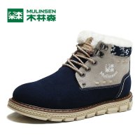 木林森新款加绒工装雪地靴复古时尚短靴户外休闲短靴潮男靴250998
