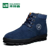 木林森冬季新款加绒棉靴潮流保暖短靴雪地靴英伦潮靴男240186