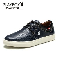 花花公子真皮低帮系带板鞋英伦时尚休闲鞋男透气单鞋潮CX37575
