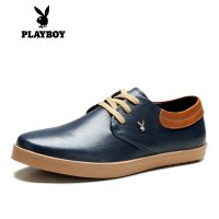 花花公子新款低帮系带板鞋男英伦真皮透气男士休闲鞋潮流男鞋单鞋153-323520
