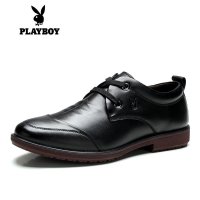 花花公子尖头系带英伦商务休闲鞋男低帮真皮透气正装男皮鞋潮流男鞋153-323538