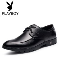 花花公子英伦商务休闲男鞋真皮简约潮流透气皮鞋复古系带低帮正装男鞋153-323501