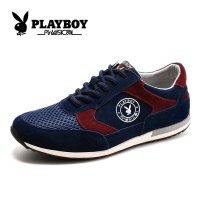花花公子新款韩版低帮系带板鞋透气运动休闲鞋男耐磨户外网布跑步鞋CX39024