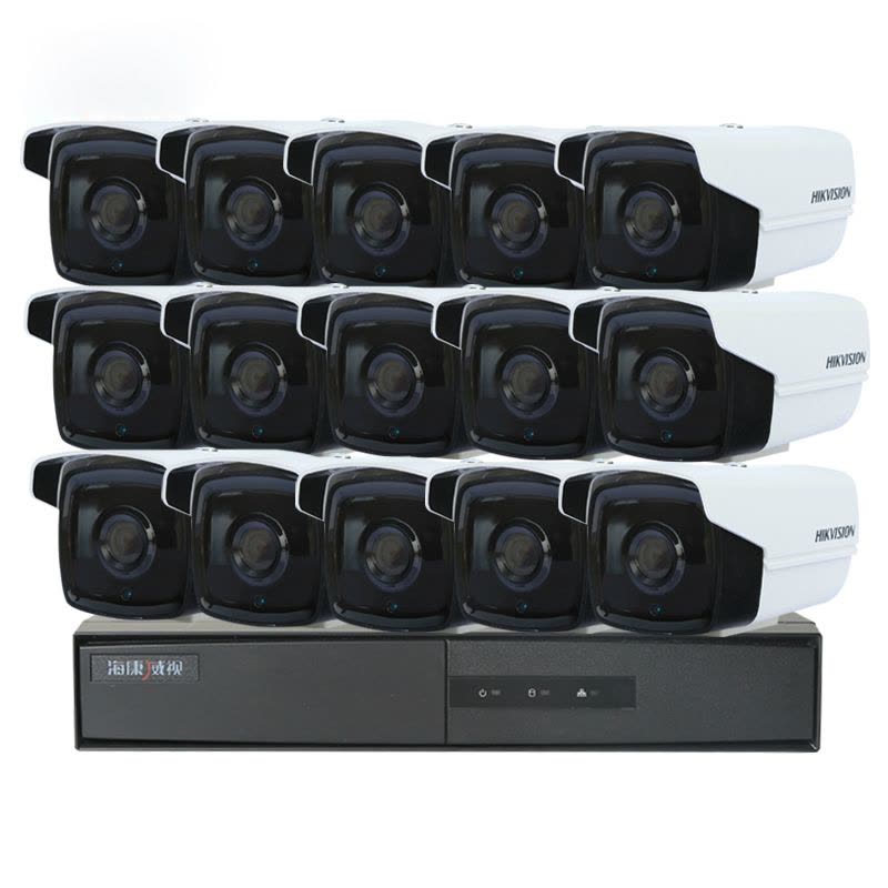 海康威视同轴录像机 100万像素监控套装 远程监控硬盘录像机 720P红外防水监控套装 15路套装图片