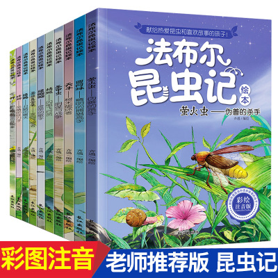 法布尔正版昆虫记合集全10册 小学生三四五六年级必读课外书 儿童阅读绘本读物故事书 昆虫记原著完整版注音美绘版四年级